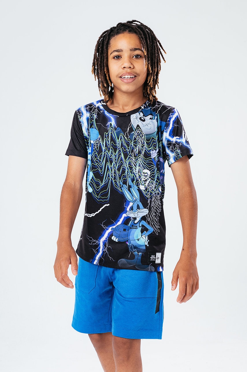 Hype tricou copii x space jam culoarea negru, modelator