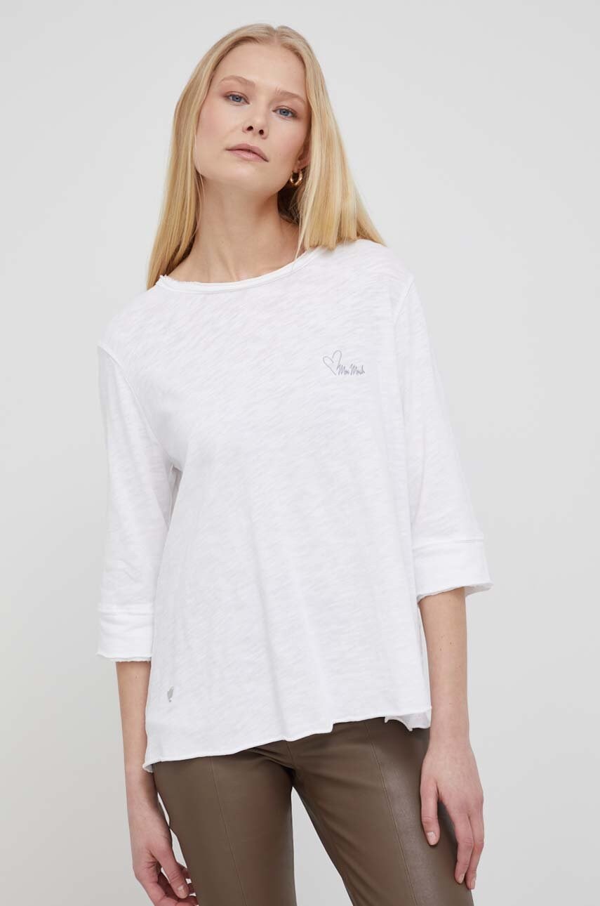 Mos mosh longsleeve femei, culoarea albastru marin, neted