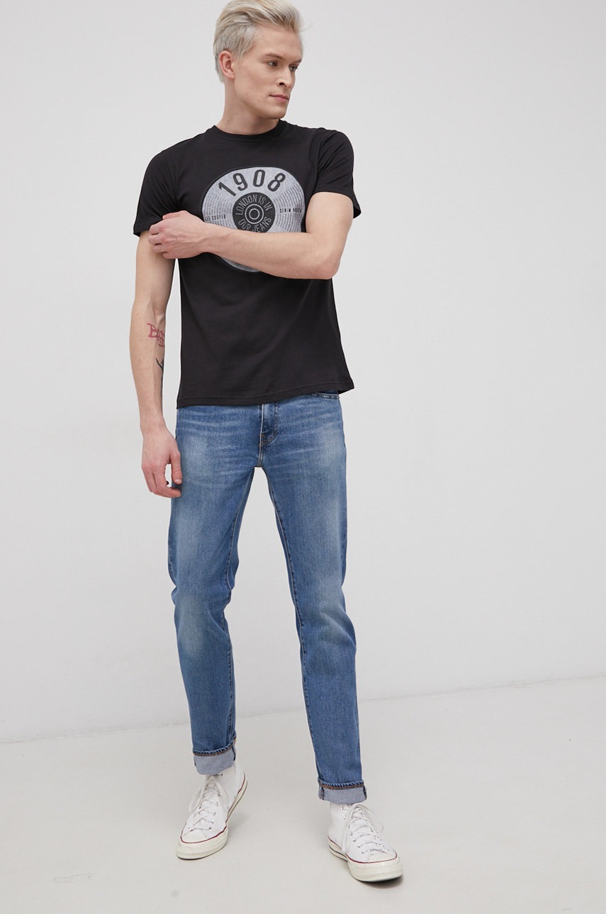

Хлопковая футболка Lee Cooper цвет чёрный с принтом