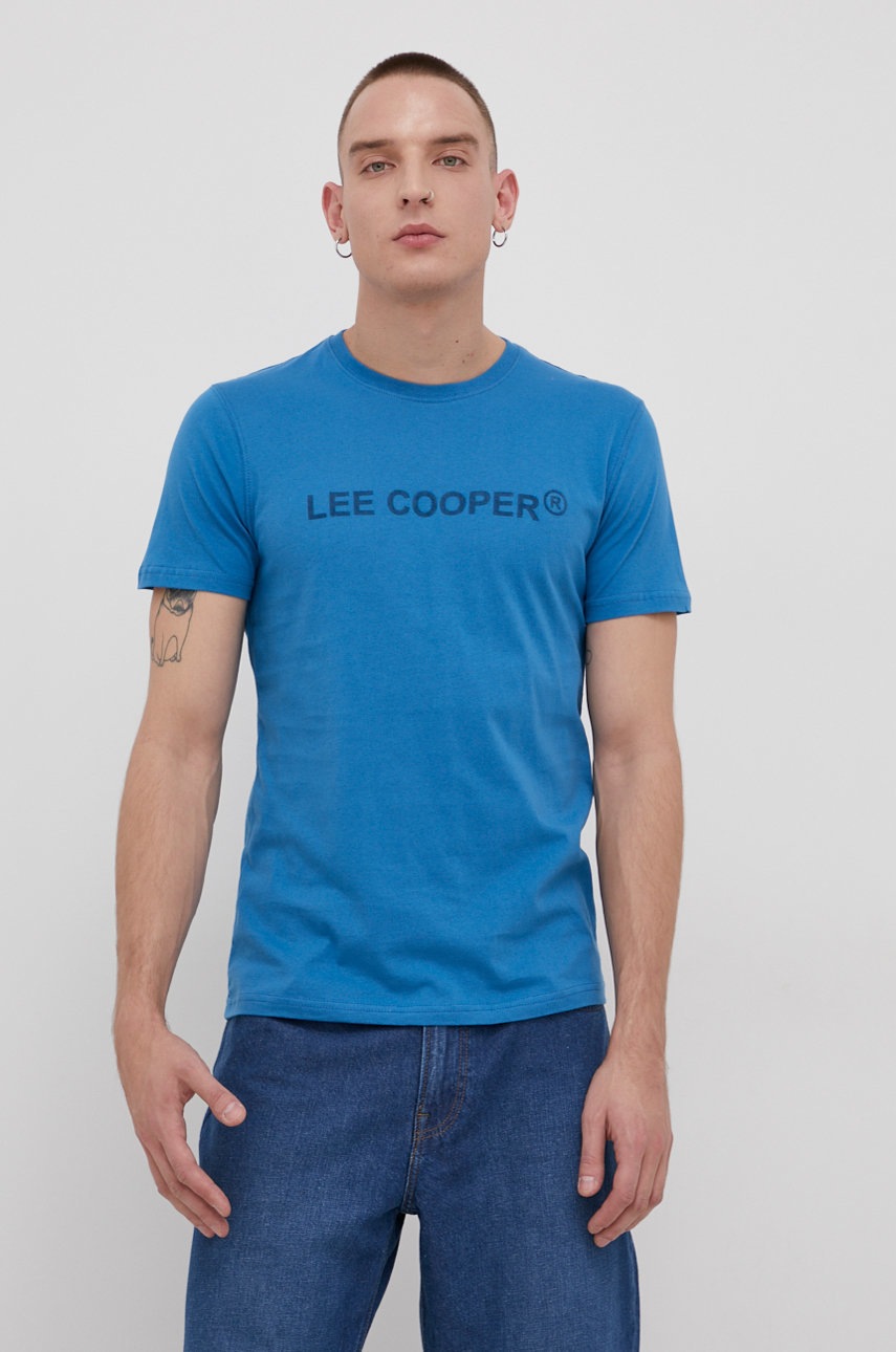 

Памучна тениска Lee Cooper с апликация, Син