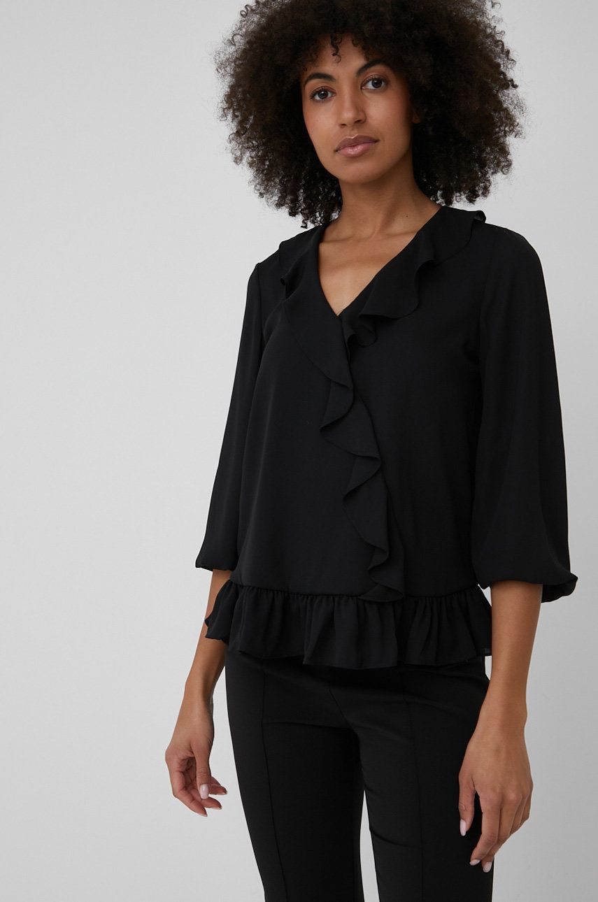 XT Studio bluza femei, culoarea negru, neted answear.ro