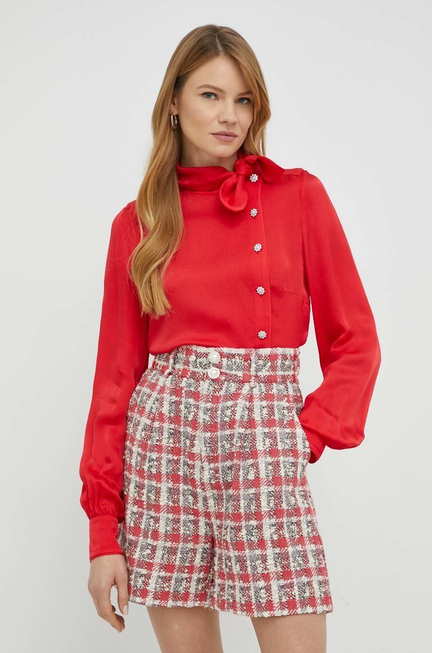 Custommade camasa Delta femei, culoarea rosu, cu guler stand-up, regular answear.ro imagine noua