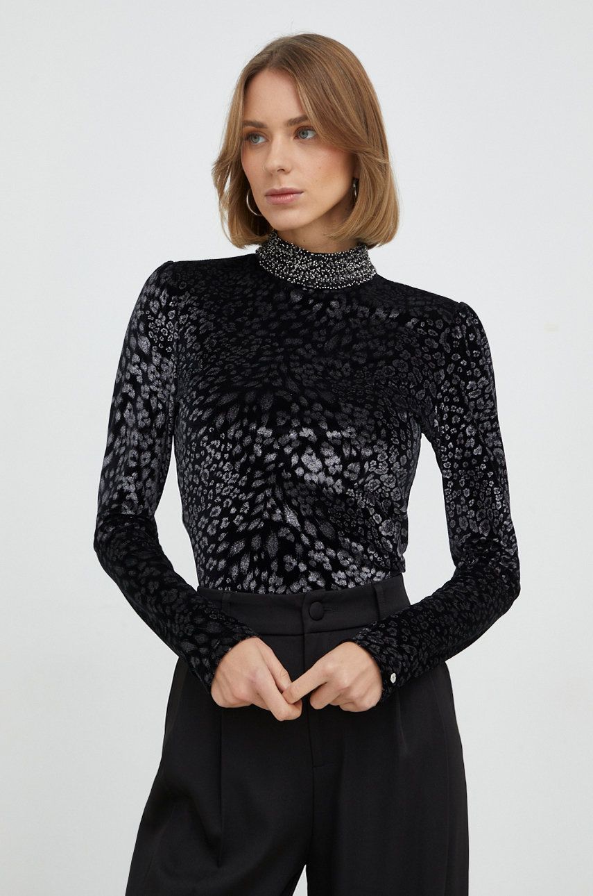 Nissa bluza femei, culoarea negru, cu imprimeu answear.ro imagine noua