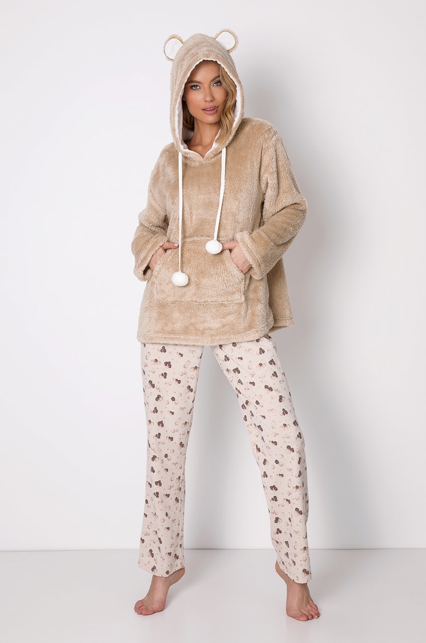 Aruelle bluza pijama femei, culoarea bej