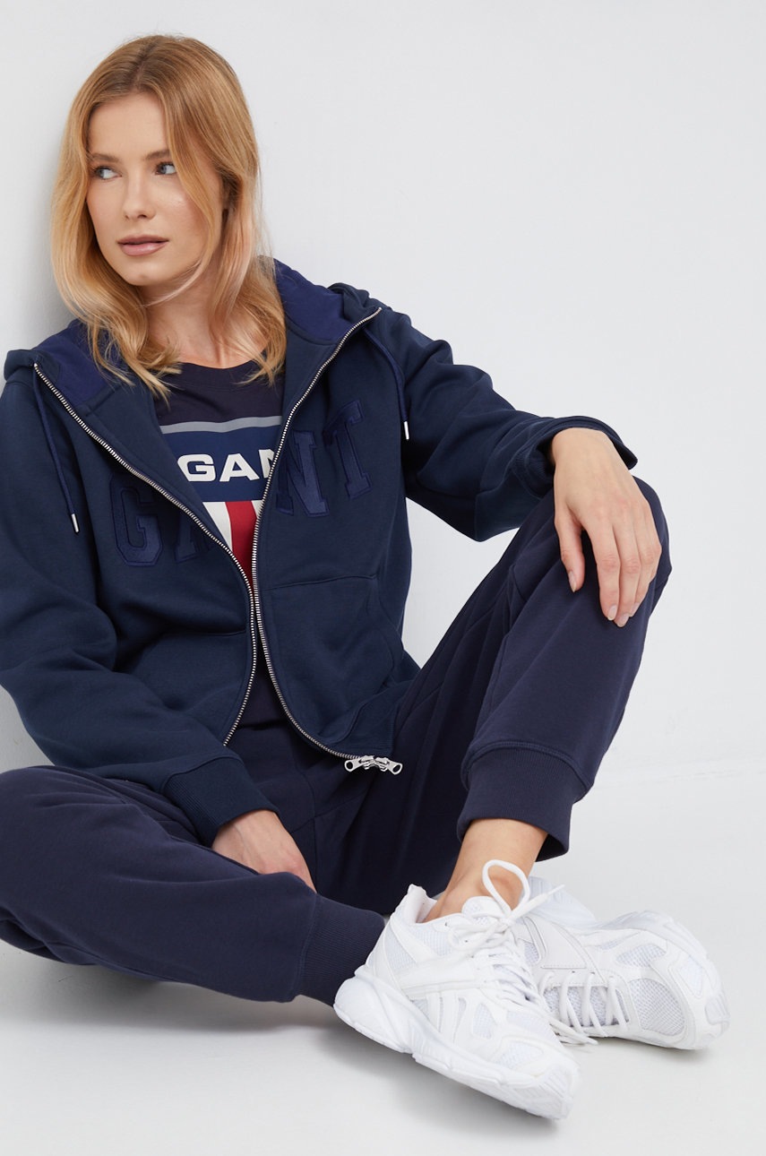

Кофта Gant женская цвет синий с аппликацией