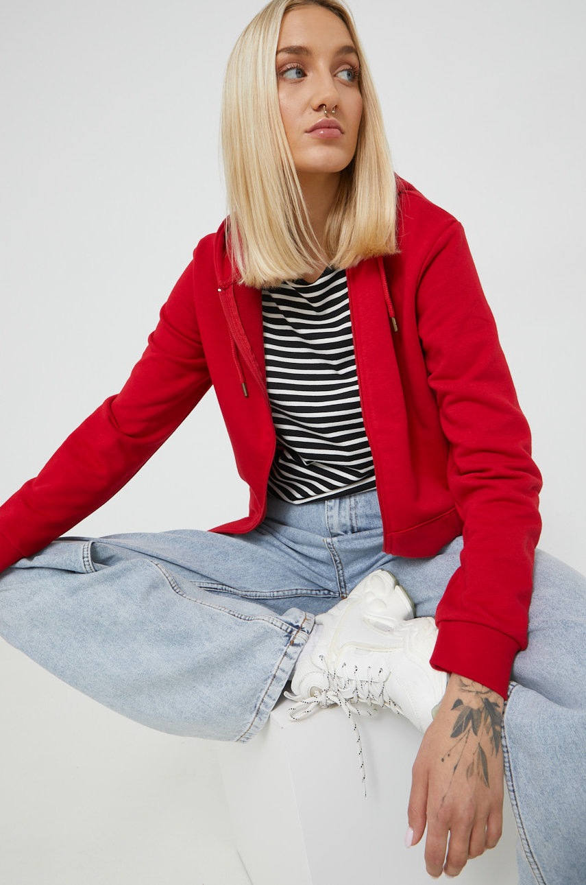 

Суичър Cross Jeans в червено с изчистен дизайн, Червен