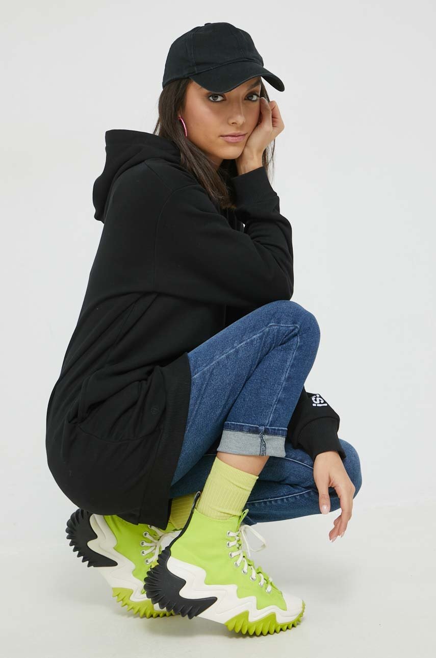 

Кофта Cross Jeans женская цвет чёрный с капюшоном с принтом
