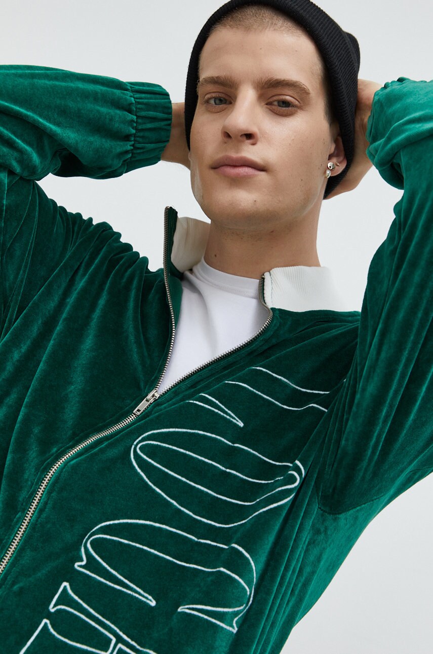 Local heroes bluza barbati, culoarea verde, cu imprimeu