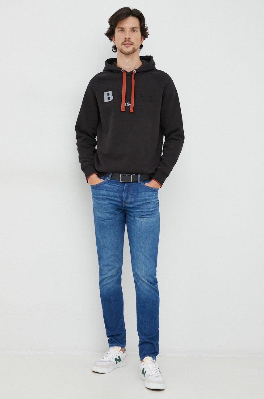 

Кофта Blauer мужская цвет чёрный с принтом
