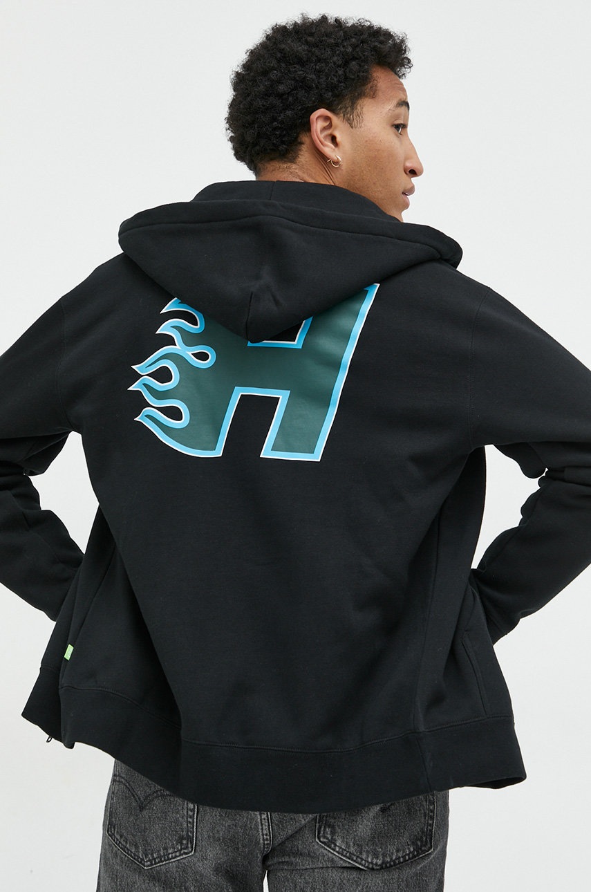 

Суичър HUF в черно с качулка с принт, Черен