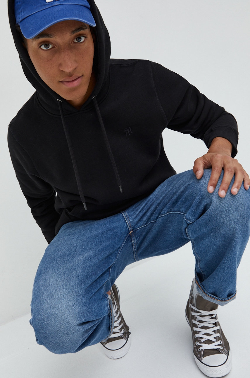 47brand bluza Mlb New York Yankees barbati, culoarea negru, neted