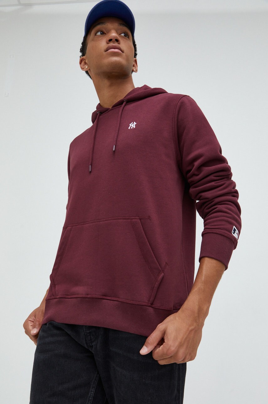 47brand bluza Mlb New York Yankees barbati, culoarea bordo, cu imprimeu