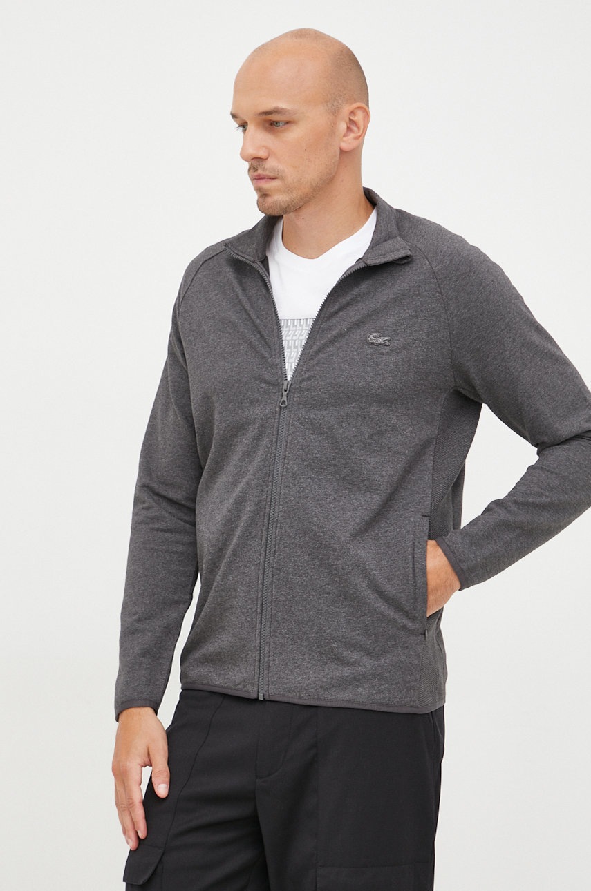 

Суичър Lacoste в сиво с изчистен дизайн, Сив