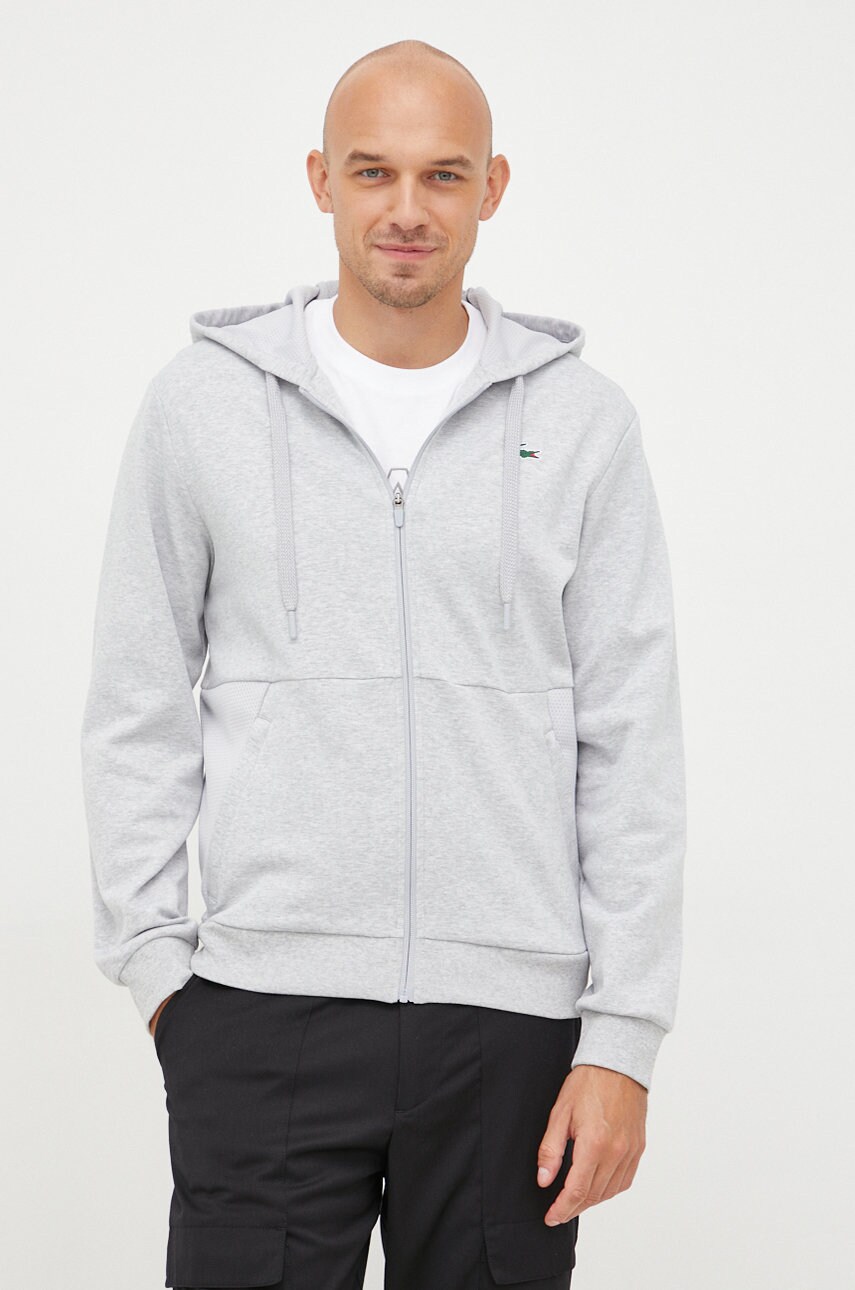 Lacoste bluza barbati, culoarea gri, melanj