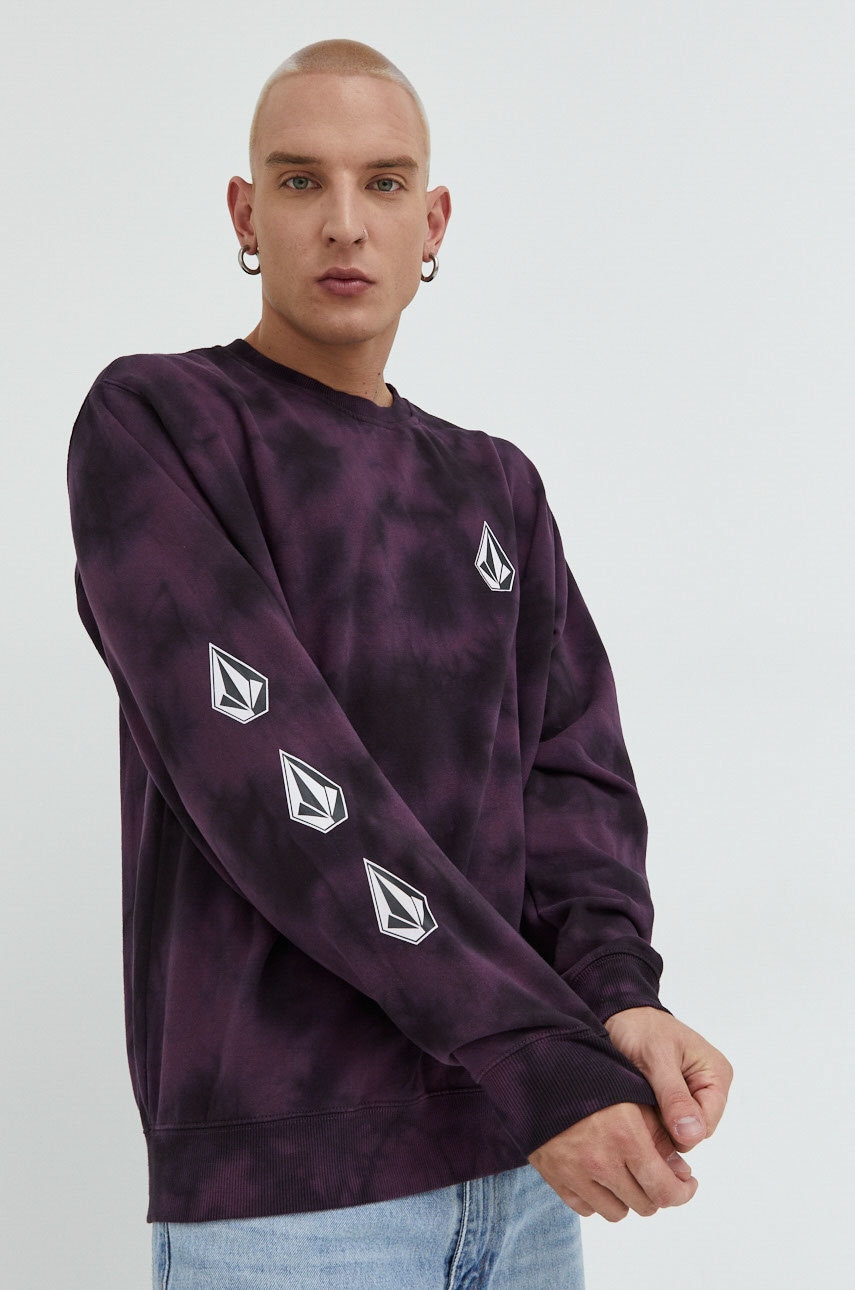 Volcom bluza barbati, culoarea violet, cu imprimeu