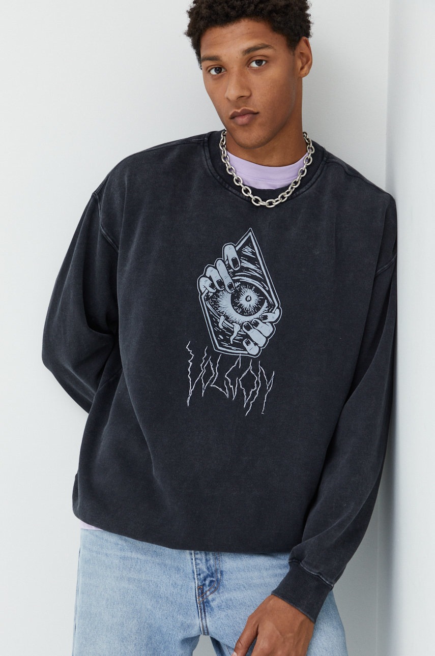 

Суичър Volcom в сиво с принт, Сив
