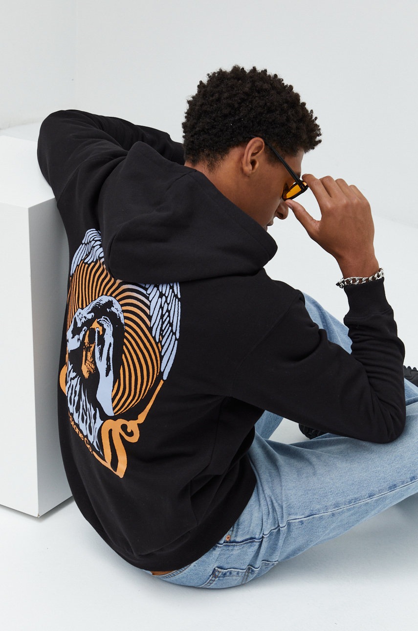 

Суичър Volcom в черно с принт, Черен