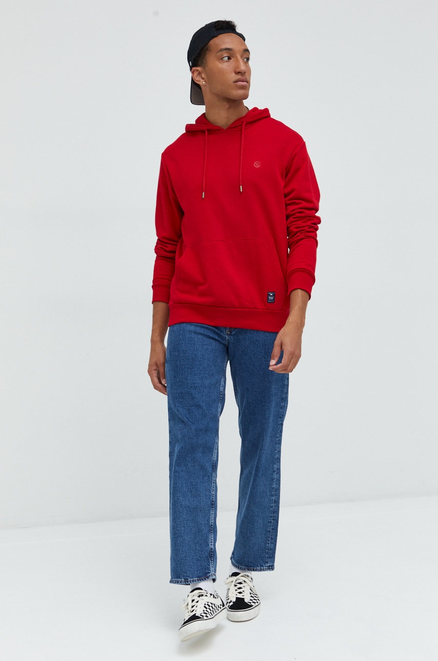 

Кофта Cross Jeans мужская цвет красный однотонная