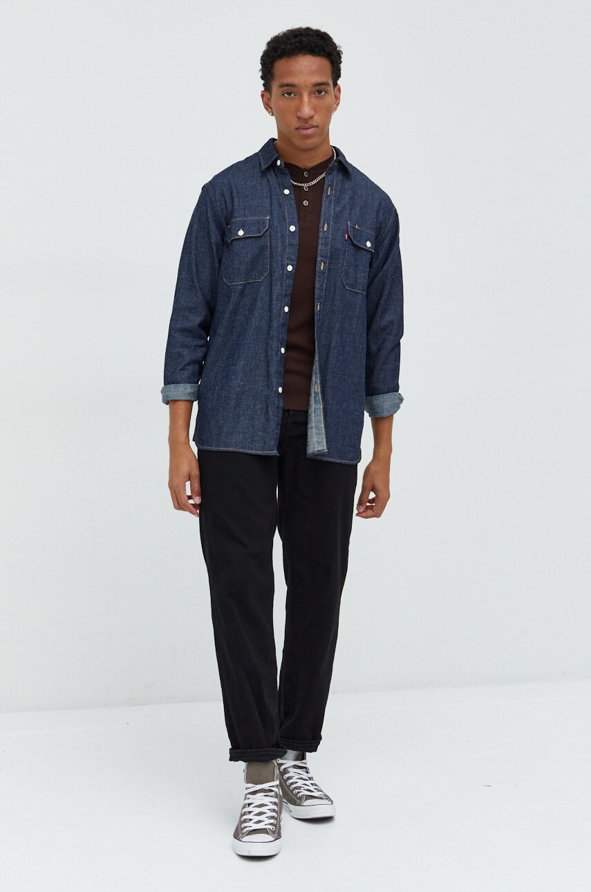 

Лонгслів Cross Jeans чоловічий колір коричневий однотонний