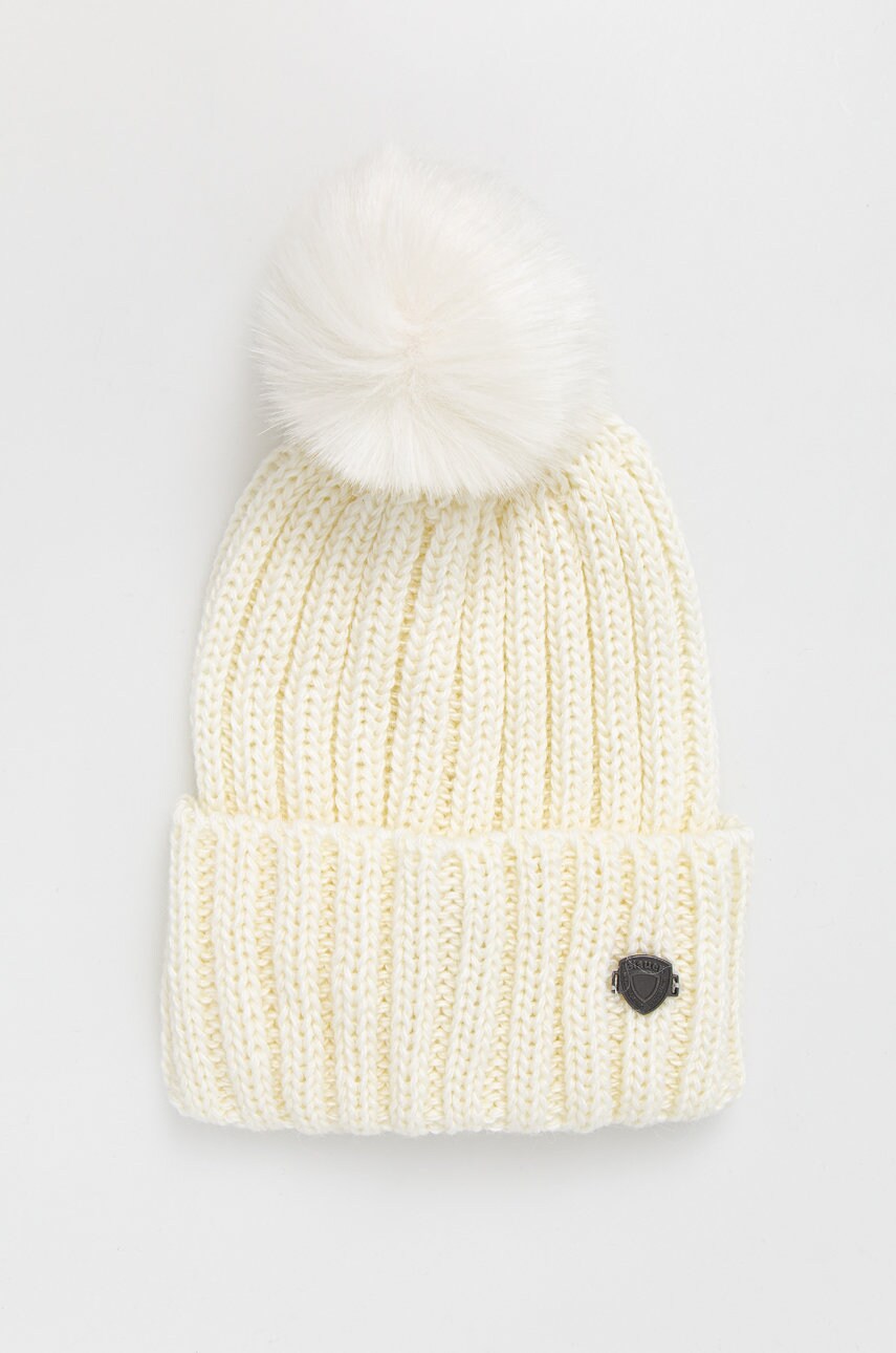 Blauer caciula culoarea alb, din tricot gros
