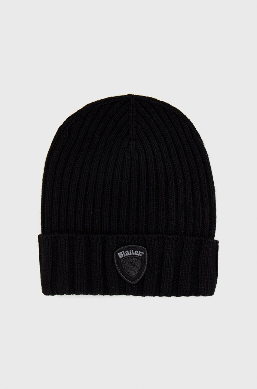 Blauer caciula din amestec de lana culoarea negru,