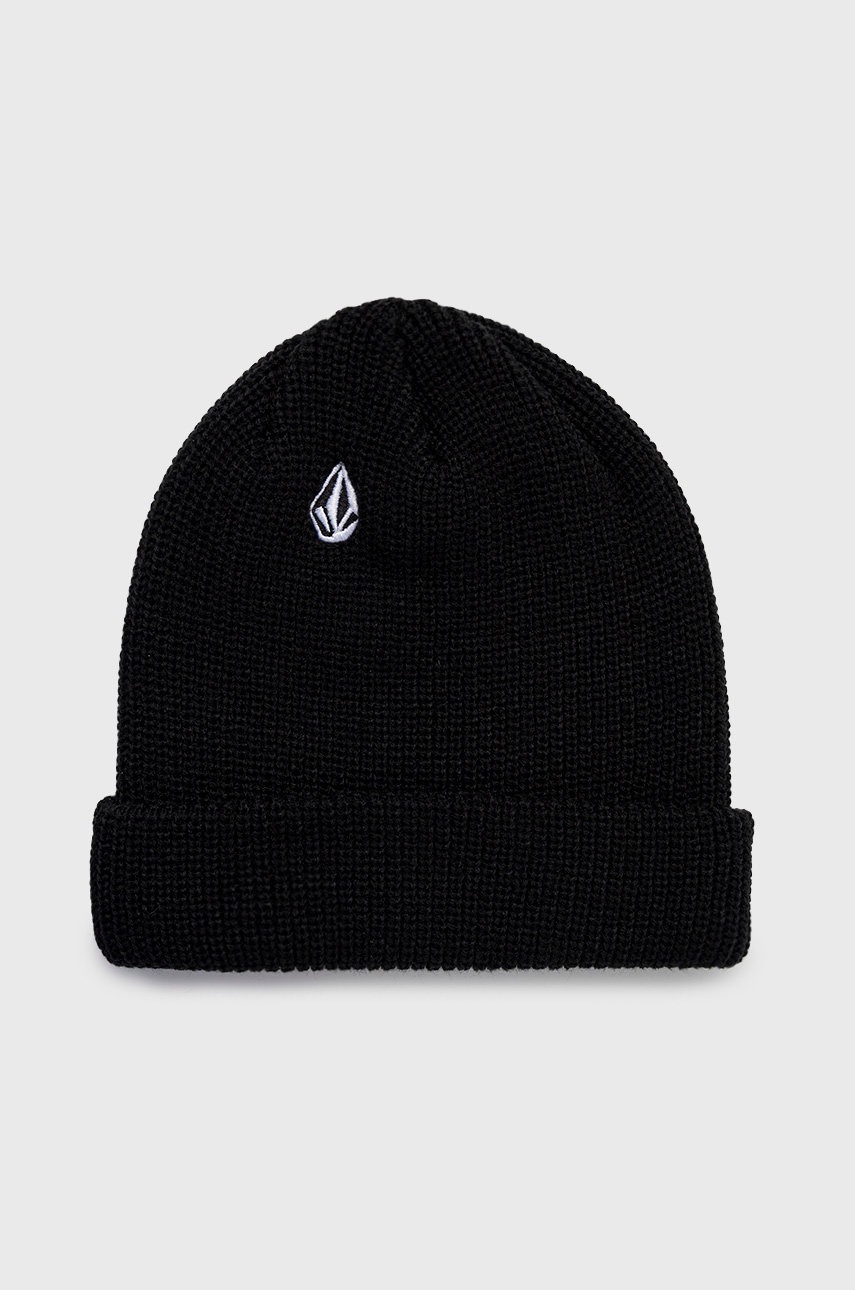 Volcom caciula culoarea negru, din tesatura neteda