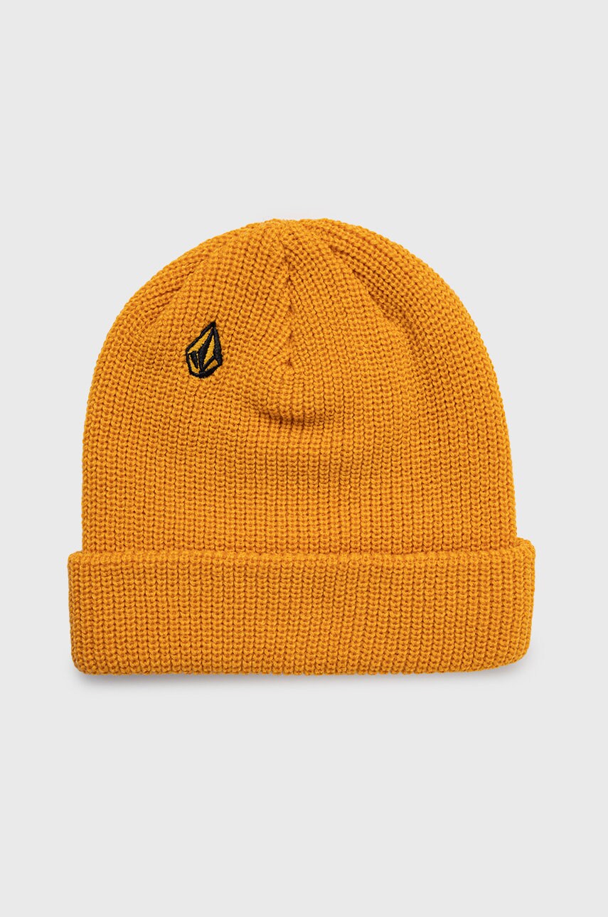 Volcom caciula culoarea portocaliu, din tesatura neteda
