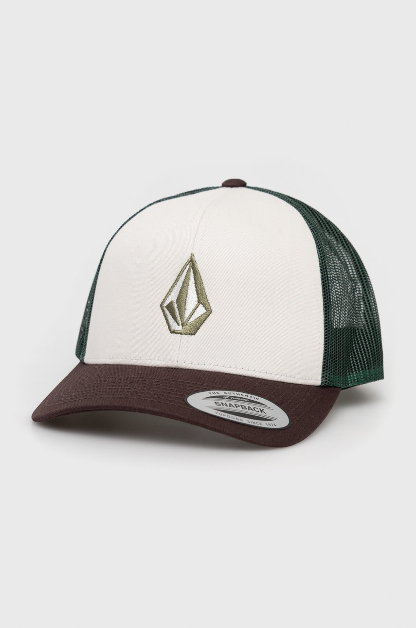 

Шапка с козирка Volcom в зелено с апликация, Зелен