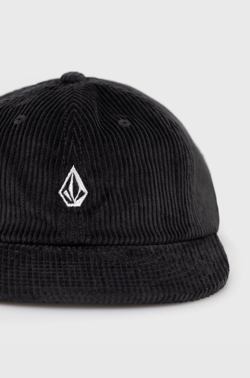 

Вельветова кепка Volcom колір чорний з аплікацією