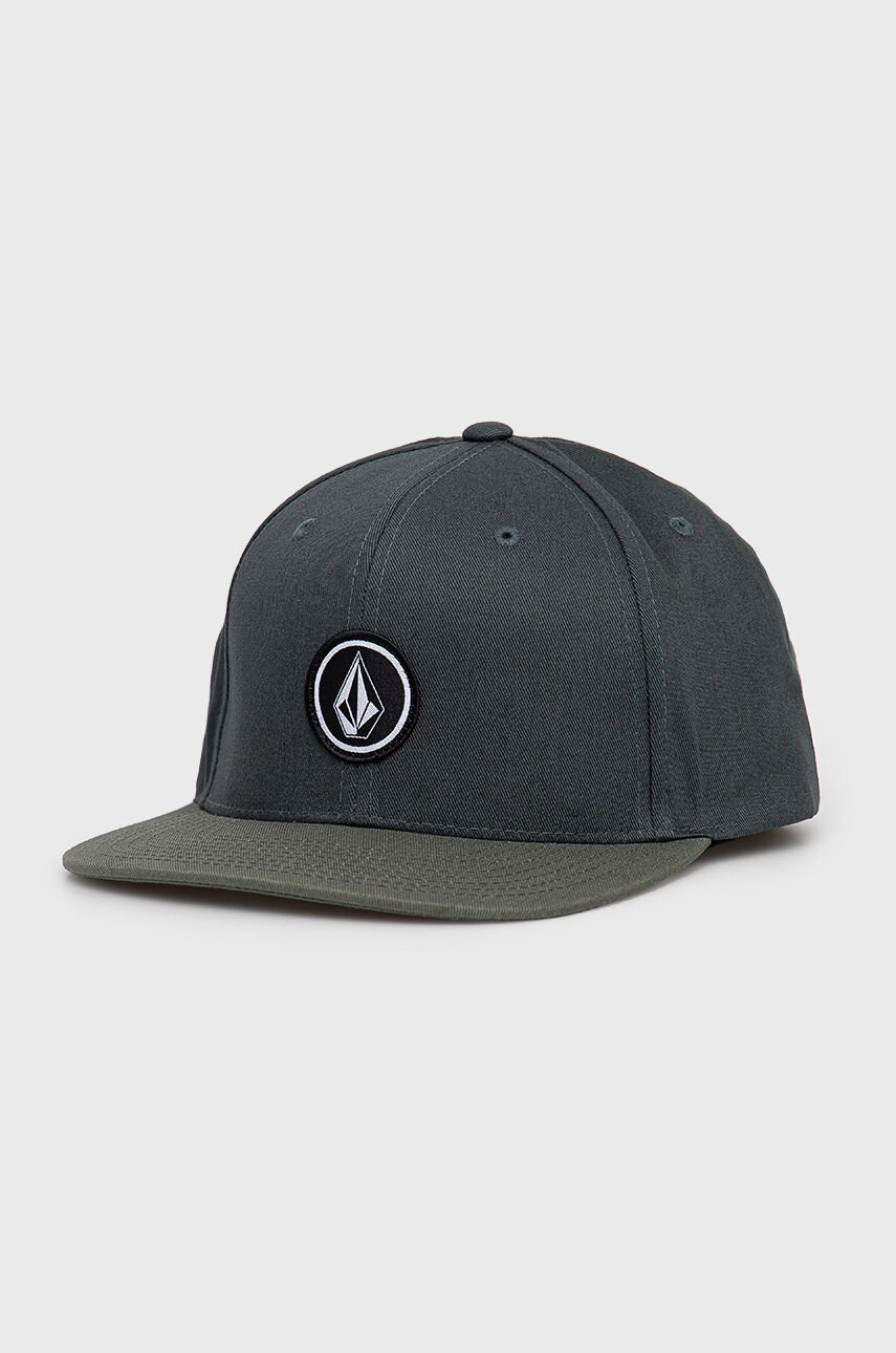 Volcom șapcă de baseball din bumbac culoarea verde, cu imprimeu