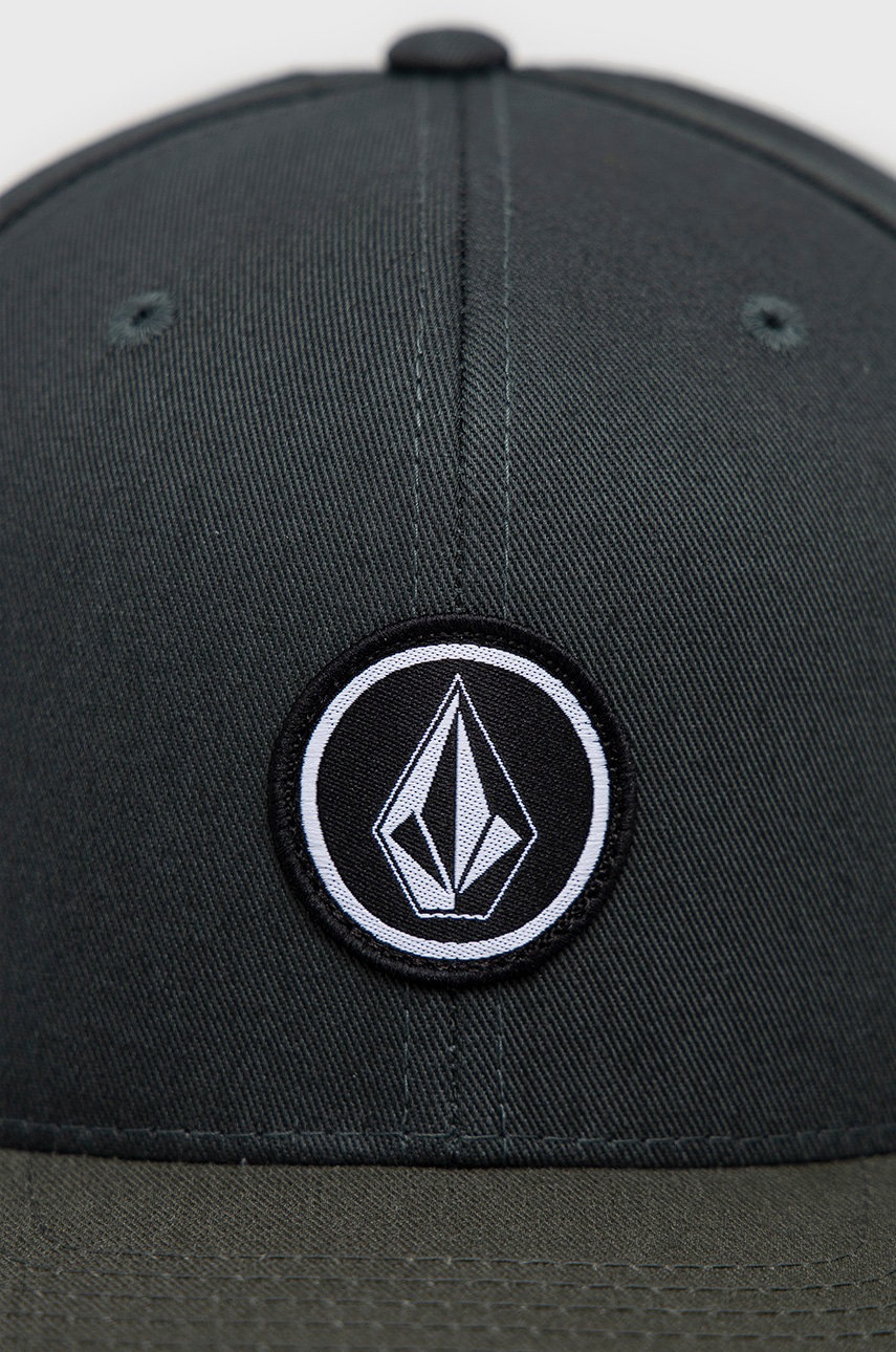 

Бавовняна бейсболка Volcom колір зелений з аплікацією