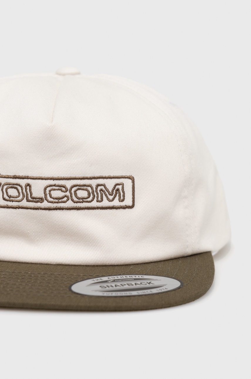 

Хлопковая кепка Volcom цвет белый с аппликацией