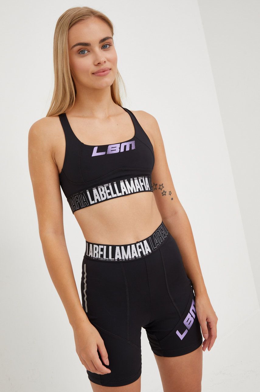 LaBellaMafia top și pantaloni scurți de antrenament Cycling femei, culoarea negru