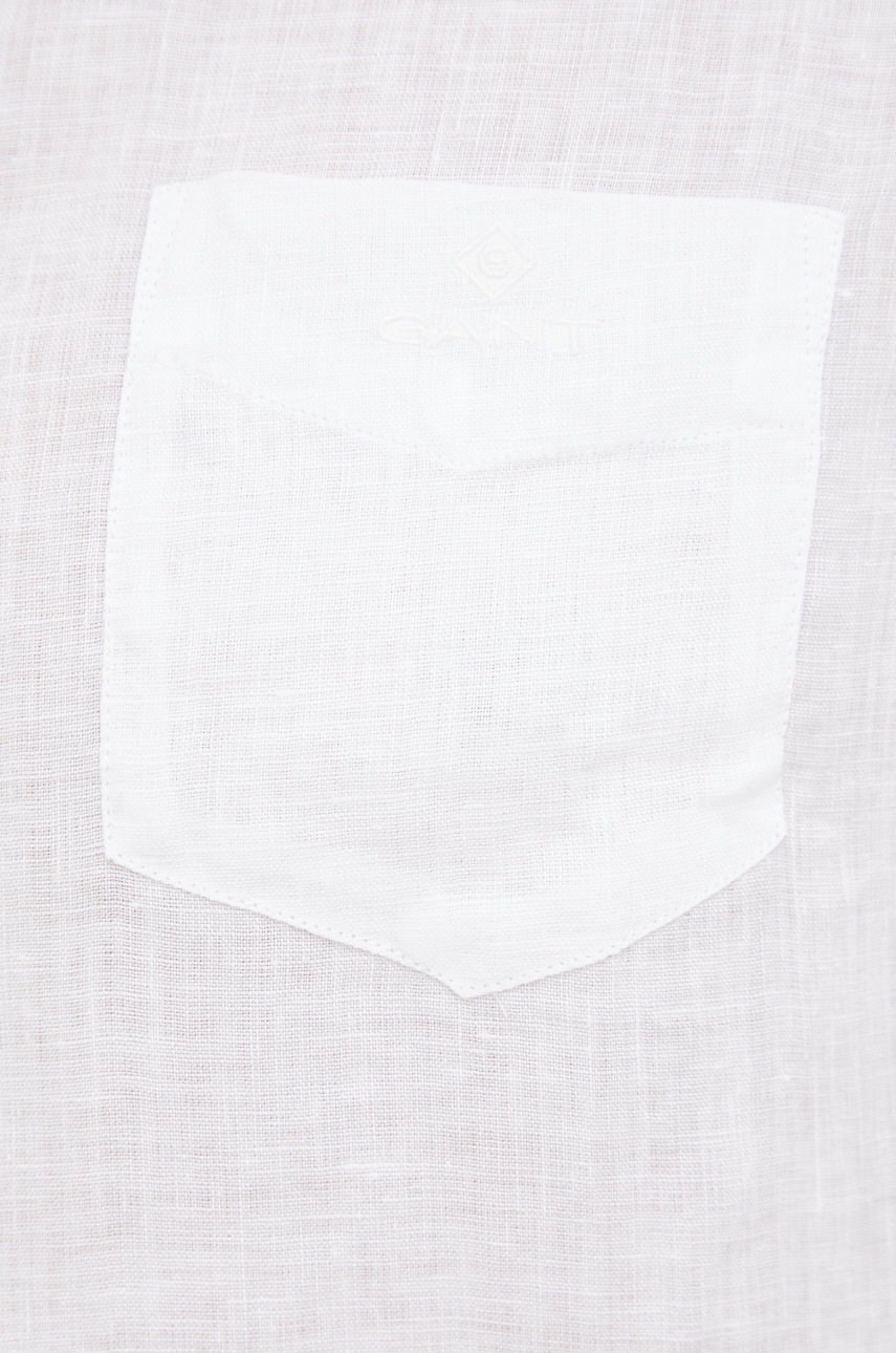

Сорочка з льону Gant чоловіча колір білий regular комір button-down
