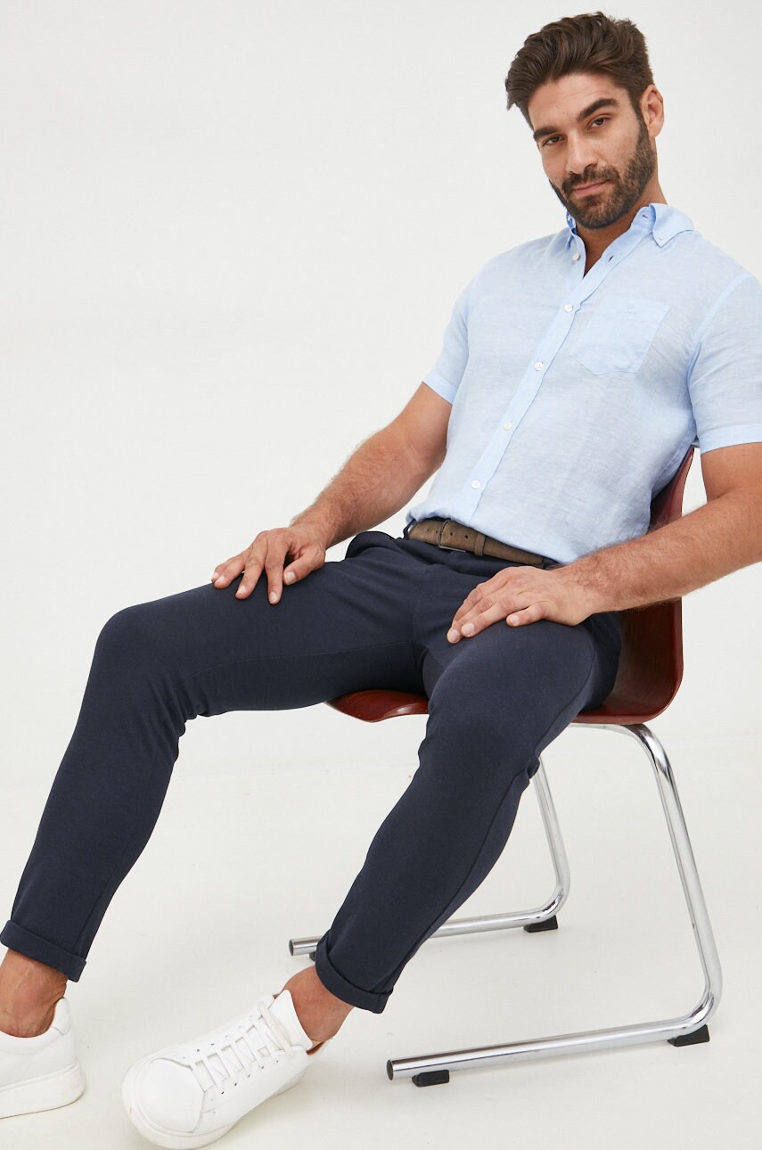 

Сорочка з льону Gant чоловіча slim комір button-down