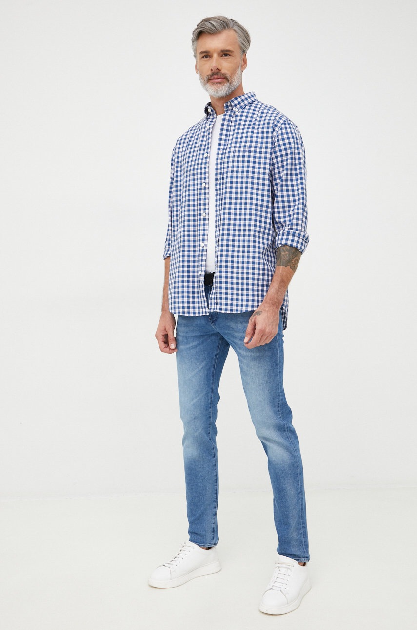 

Хлопковая рубашка Gant мужская regular воротник button-down