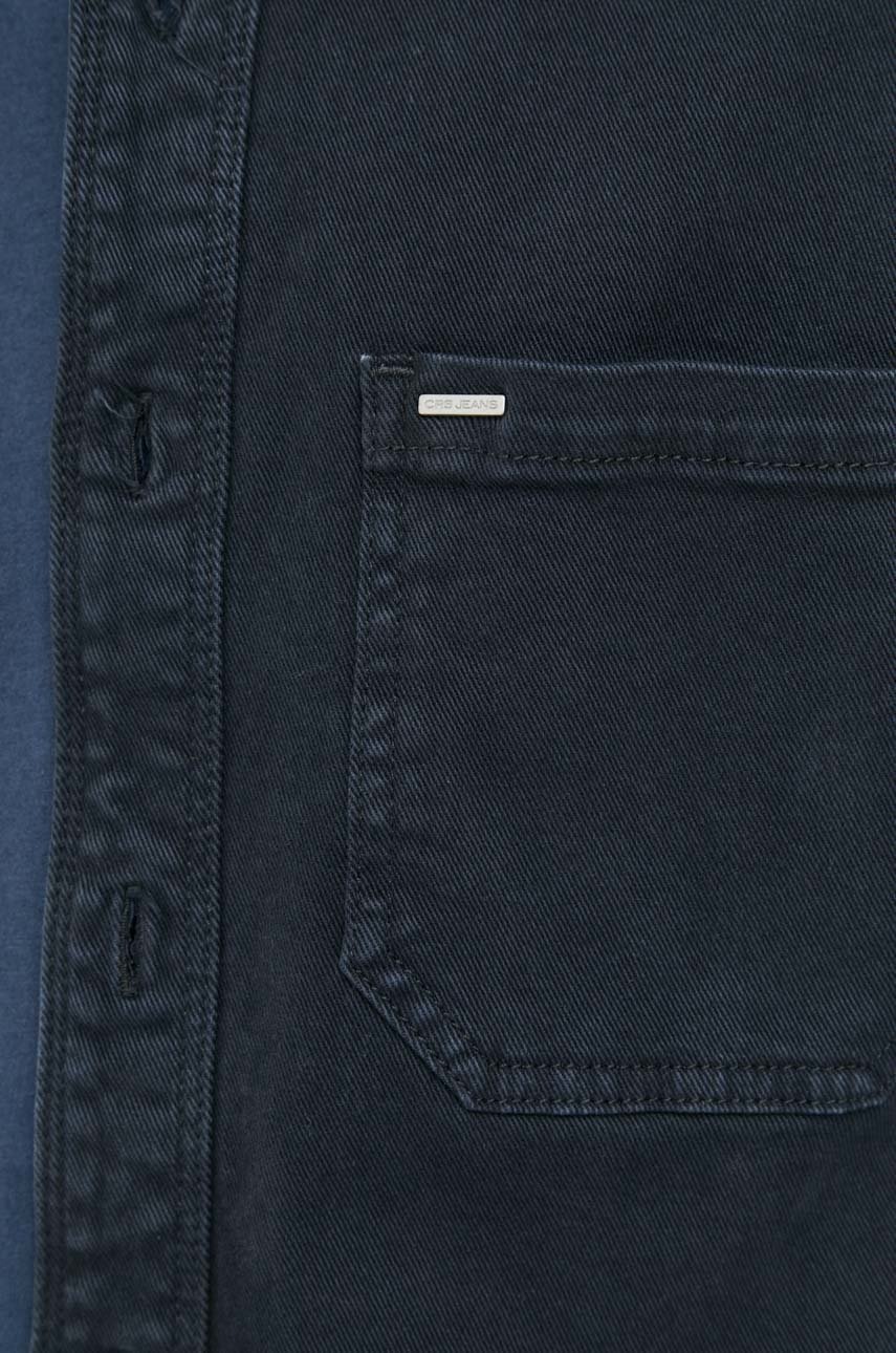 

Джинсова сорочка Cross Jeans чоловіча колір чорний regular класичний комір