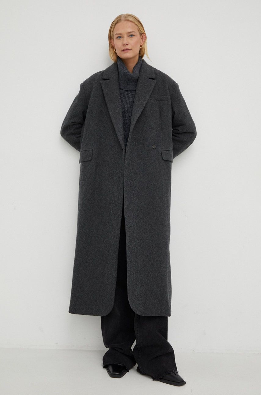 

Шерстяное пальто Birgitte Herskind цвет серый переходное oversize
