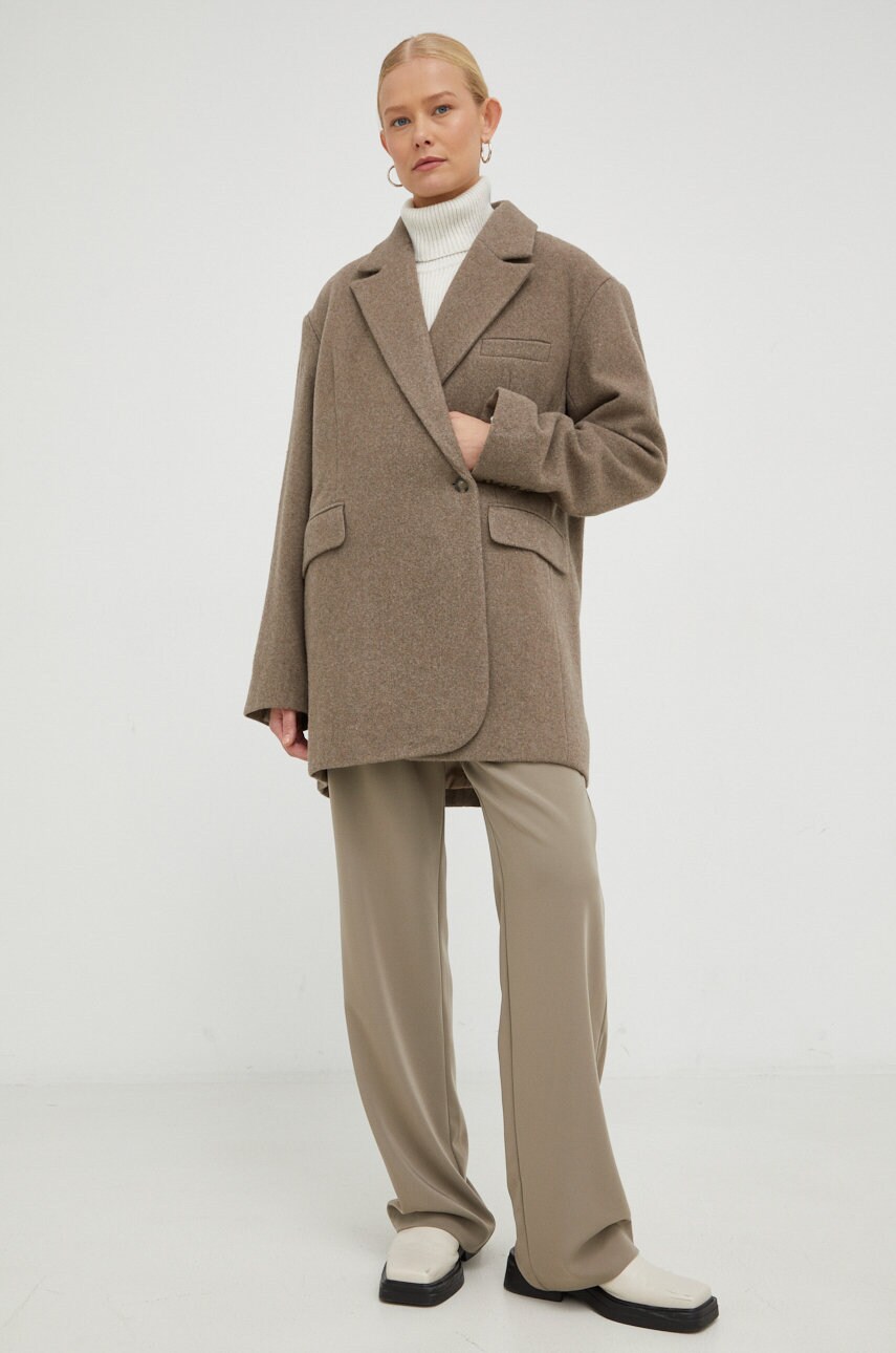 

Вовняне пальто Birgitte Herskind колір коричневий перехідний oversize