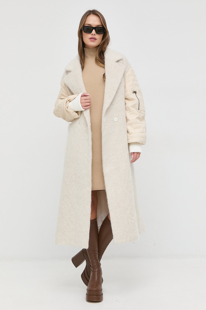 

Вовняне пальто Beatrice B колір бежевий перехідний oversize