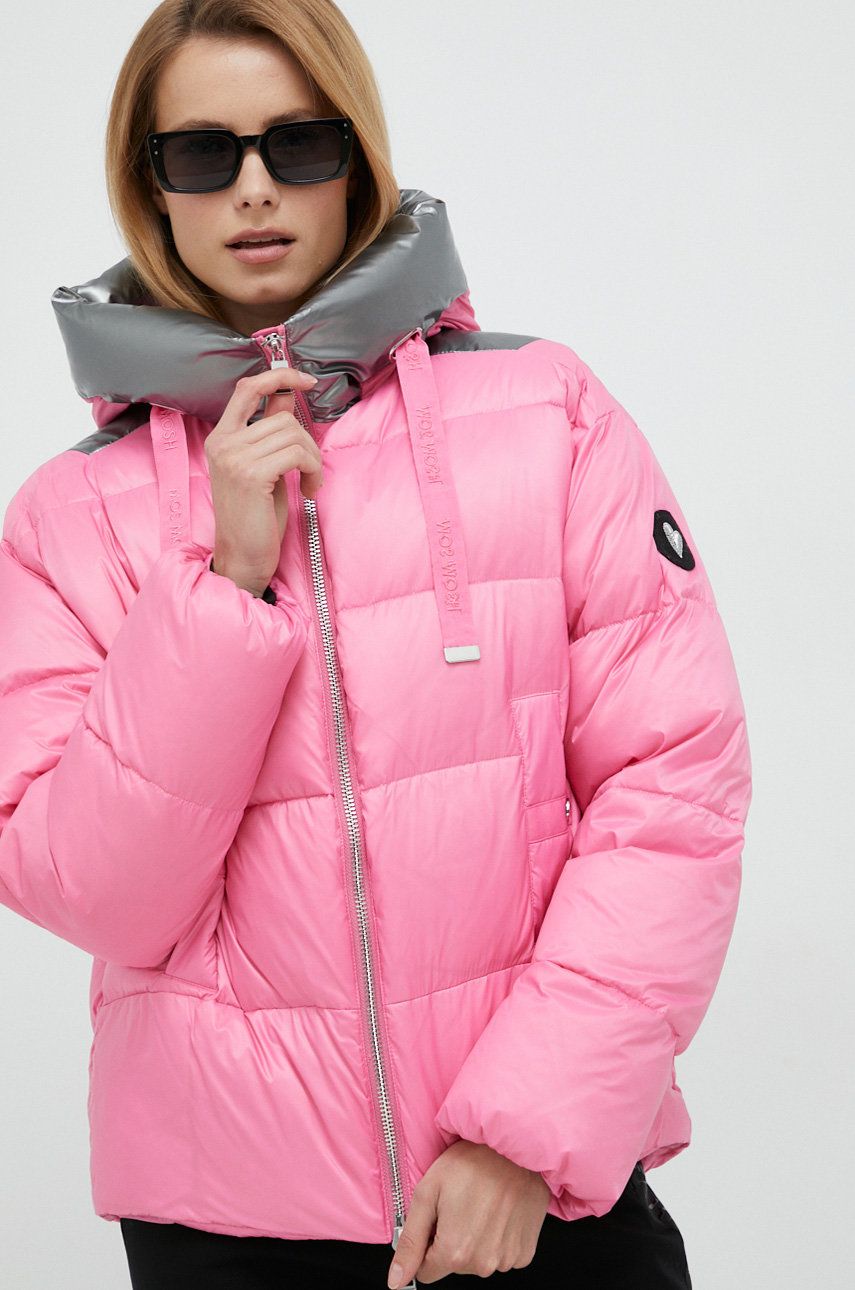 Péřová bunda Mos Mosh dámská, růžová barva, zimní - růžová -  Hlavní materiál: 100% Polyamid