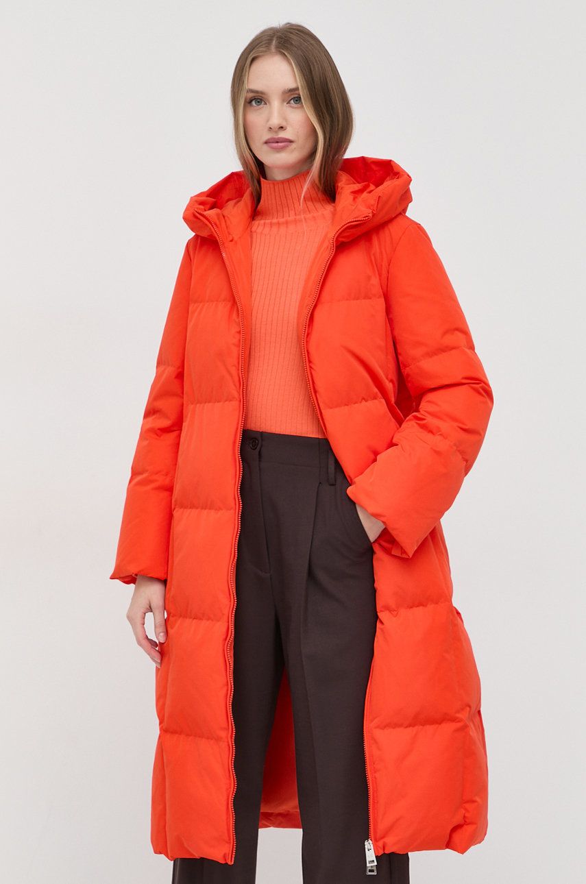 Liviana Conti geaca de puf femei, culoarea portocaliu, de tranzitie answear.ro imagine promotii 2022