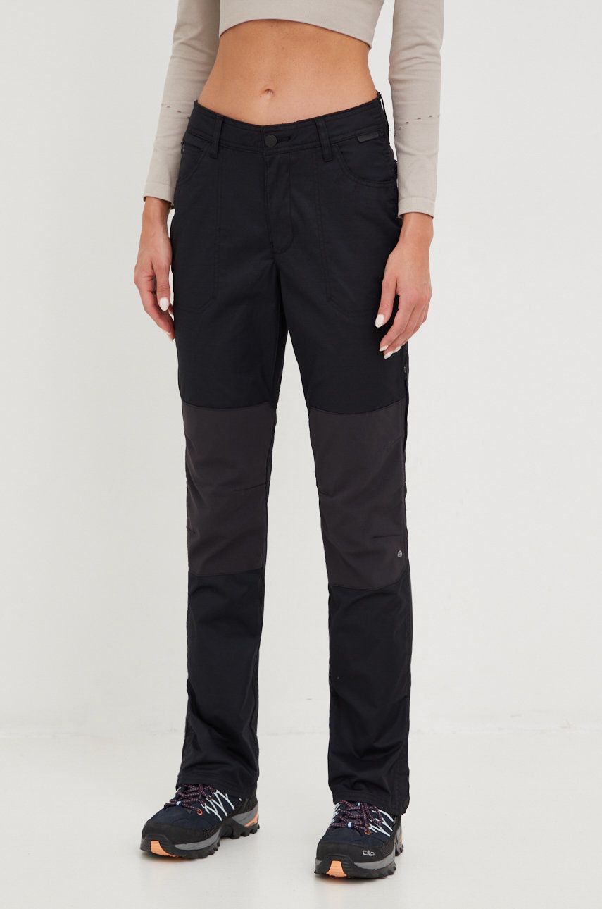 Kalhoty Wrangler Atg dámské, černá barva - černá -  Hlavní materiál: 60% Bavlna