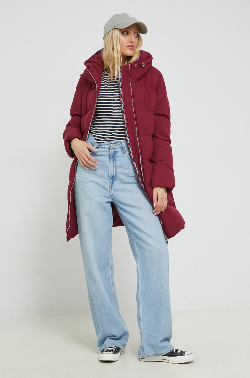 bunda-cross-jeans-damska-vinova-barva-zimni