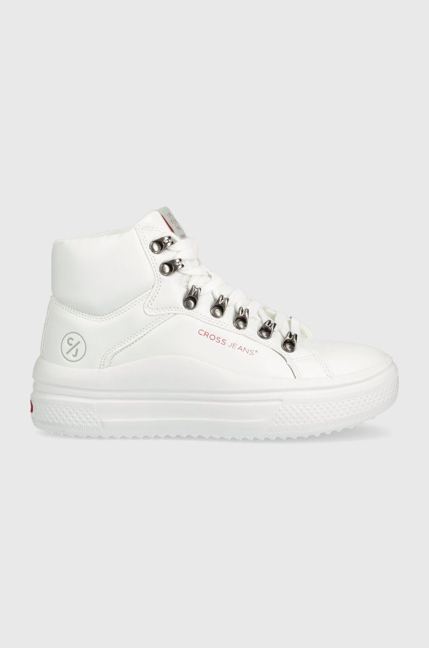 Sneakers boty Cross Jeans bílá barva - bílá -  Svršek: Umělá hmota Vnitřek: Textilní mater