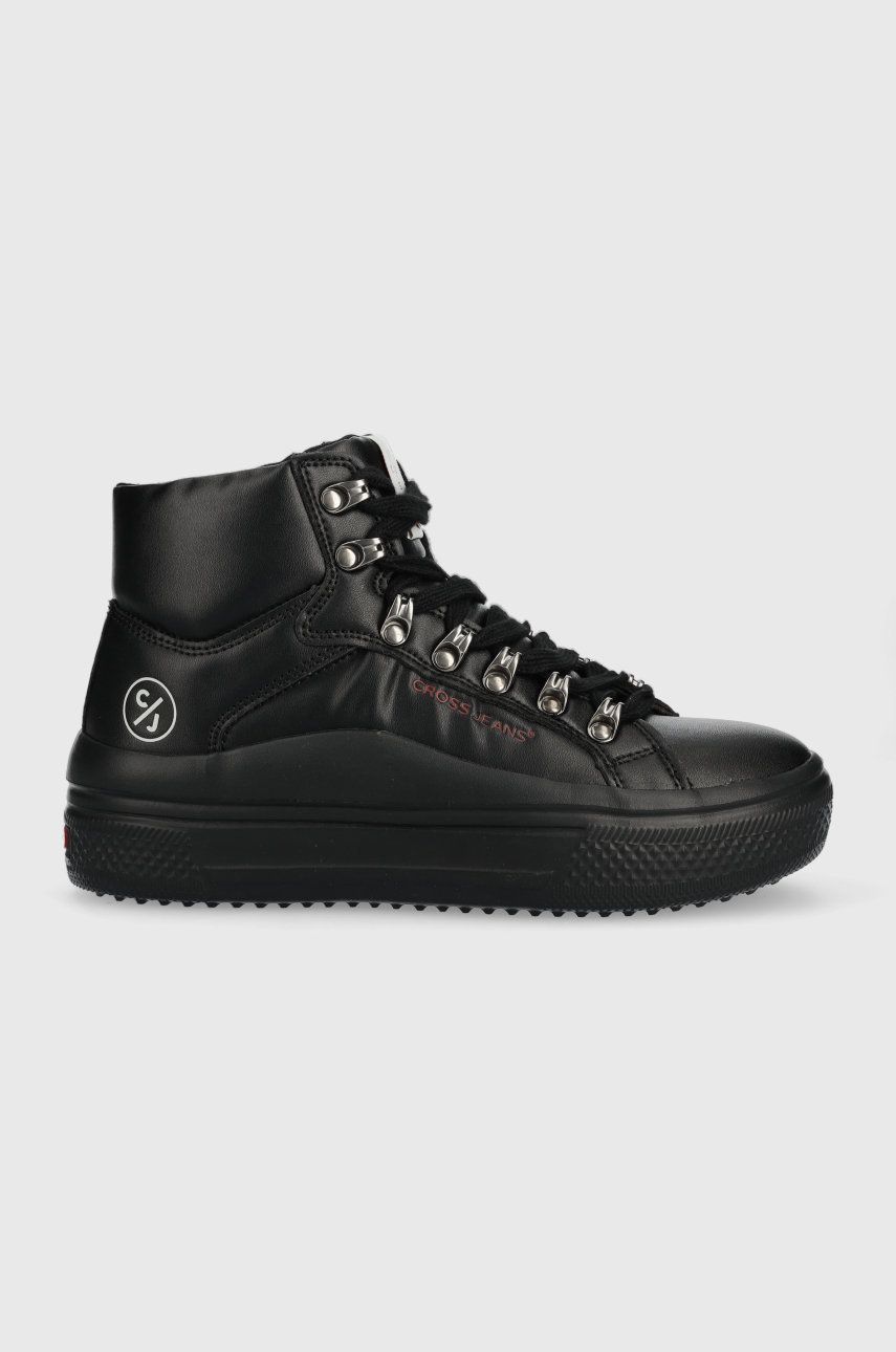 Sneakers boty Cross Jeans černá barva - černá -  Svršek: Umělá hmota Vnitřek: Textilní mat