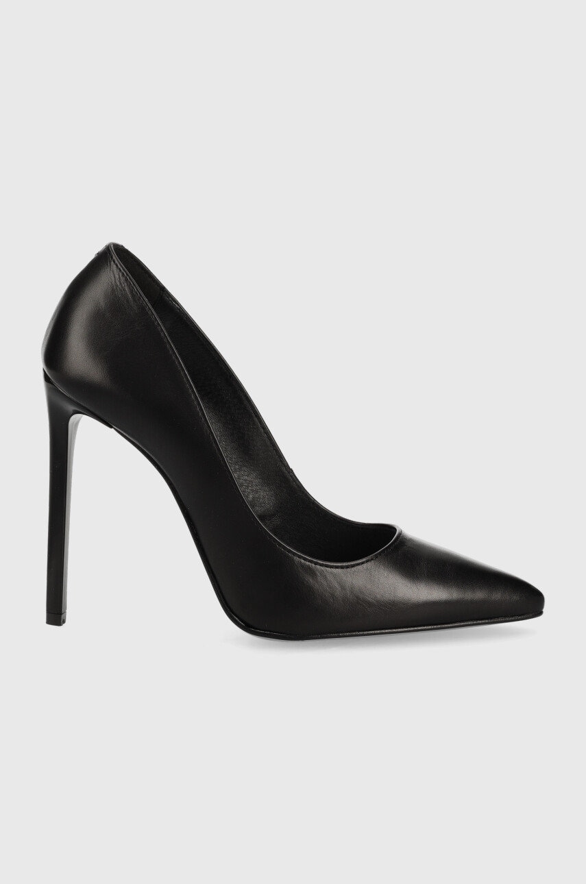 Wojas stilettos de piele culoarea negru