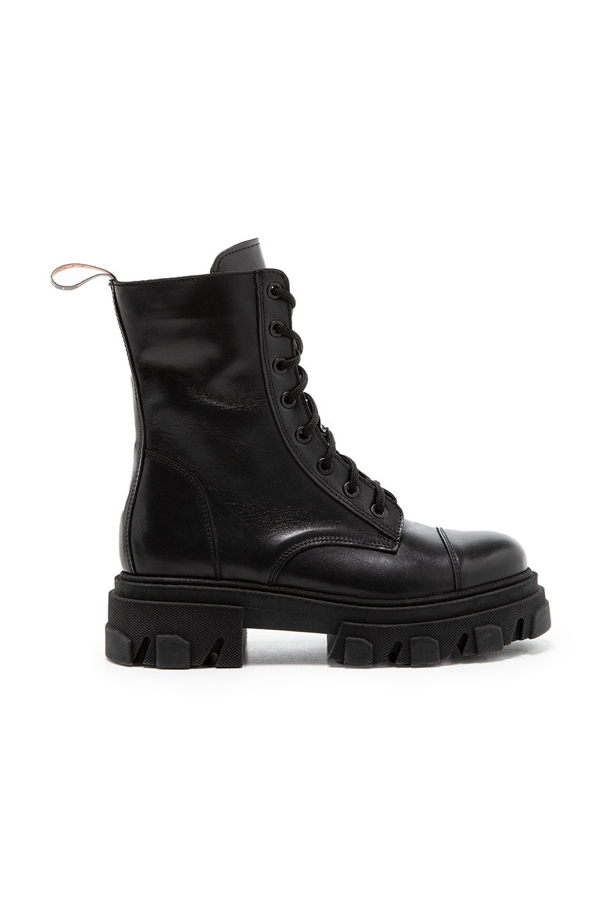 

Кожени кубинки Charles Footwear в черно с платформа, Черен