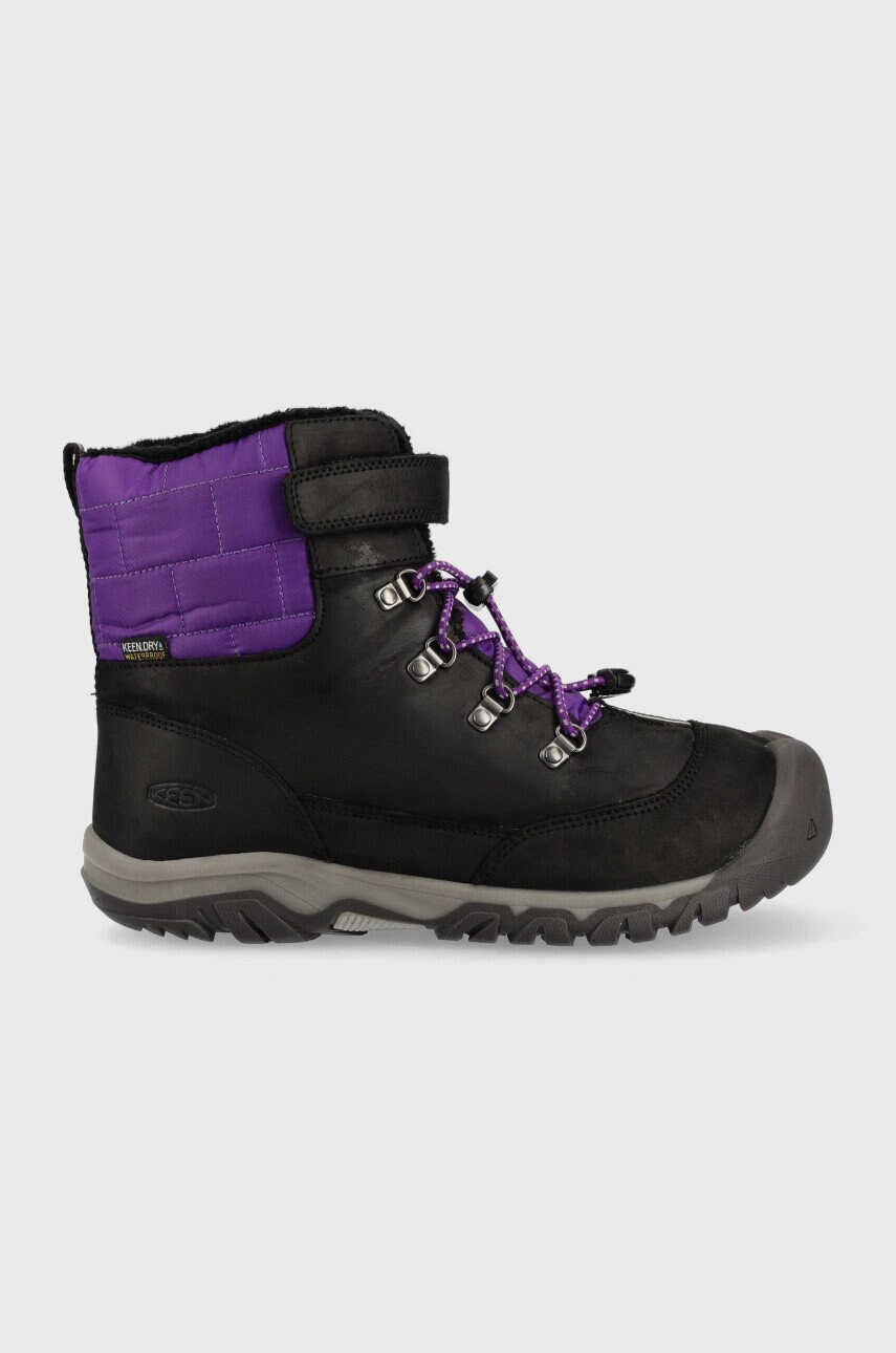 Keen incaltaminte din piele pentru copii culoarea negru
