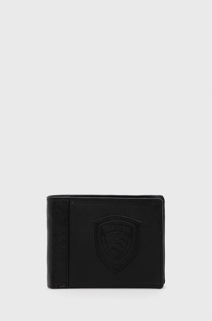 

Кожен портфейл Blauer мъжки в черно, Черен